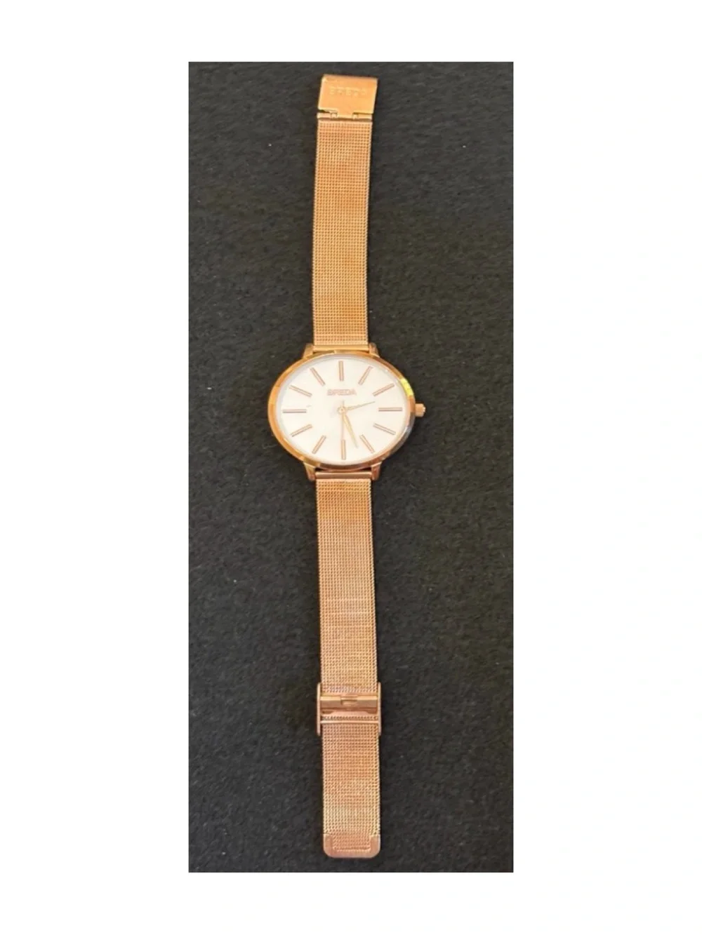 NWOT** Anthropologie BREDA Joule Mesh Watch in Rose Gold  **Needs Battery